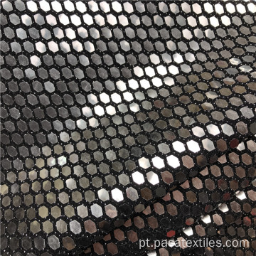 Hot Selling Personalizar lantejoulas de malha sólida malha coreana lurex preto prata com tecido de lantejoulas